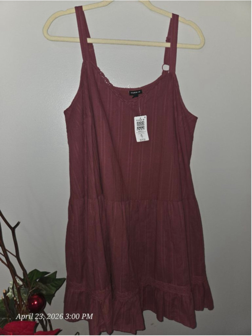 Torrid mini drop waisted lace trim dress
